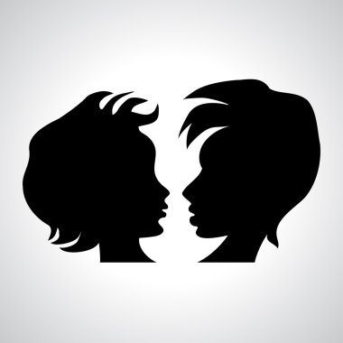 Man and woman profiles clipart