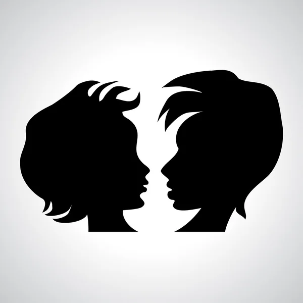 Man and woman profiles — Stock Vector