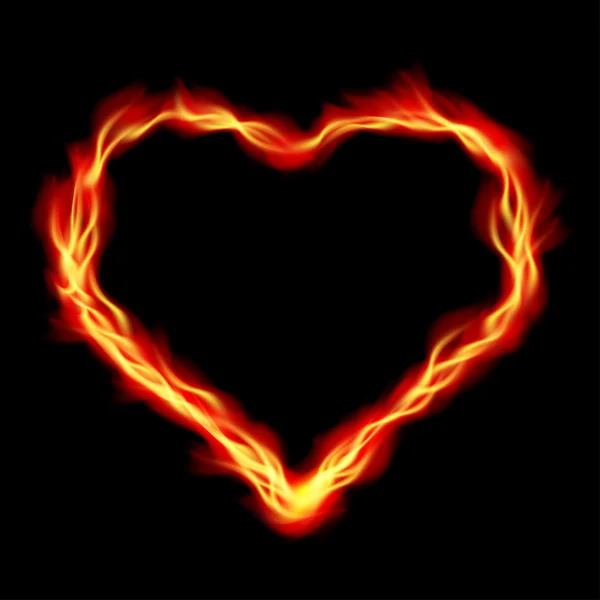 Corazón en fuego — Archivo Imágenes Vectoriales