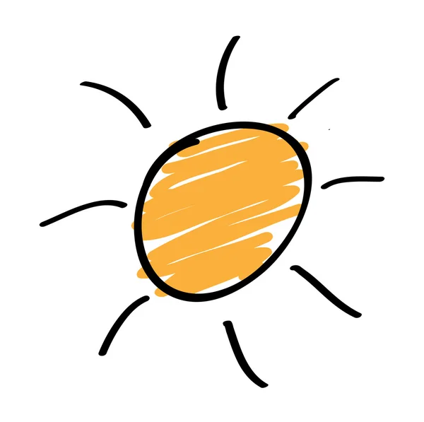 手描きの太陽 — ストックベクタ