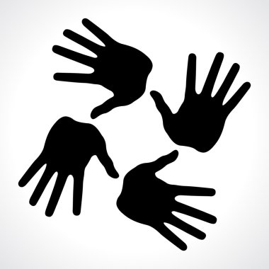 Hand prints icon, abstract illustration for design clipart