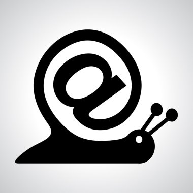 Snail as internet sign and email icon clipart