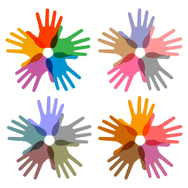 Ensemble d'icônes colorées imprimées à la main, illustrations abstraites — Image vectorielle