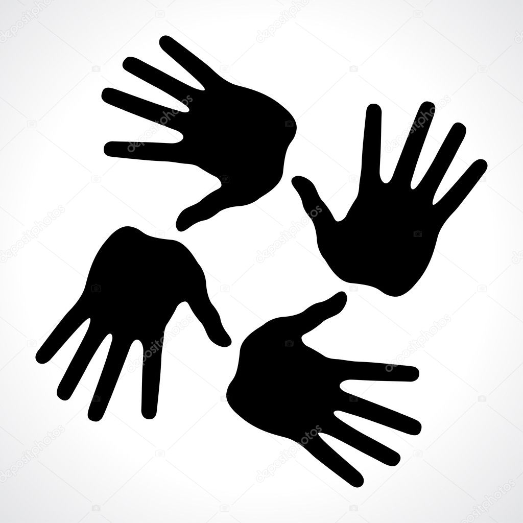 Hand prints icon, abstract illustration for design