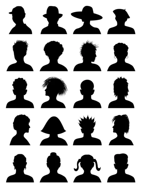 20 匿名脸部照片 — 图库矢量图片