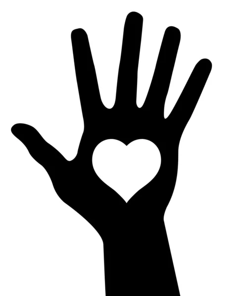 มือด้วยหัวใจ — ภาพเวกเตอร์สต็อก