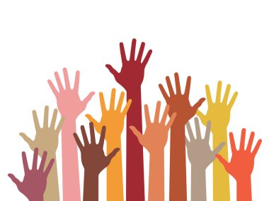 Raised hands clipart