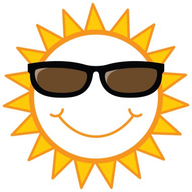 Smiley sun with sunglasses clipart