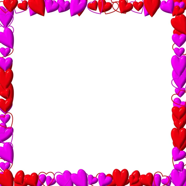 Walentynki ramki z serca — Zdjęcie stockowe