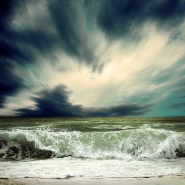 View of storm seascape clipart