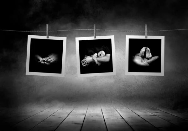 Beelden collectie lijn van pasgeboren babys foto 's — Stockfoto