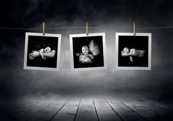 Bilder samling linje av nyfödda babys fotografier — Stockfoto