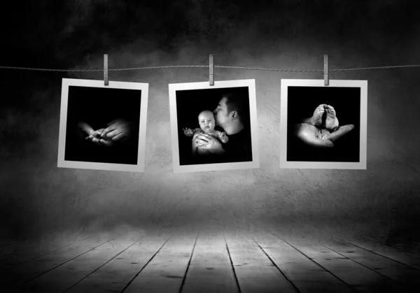 Bilder samling linje av nyfödda babys fotografier — Stockfoto