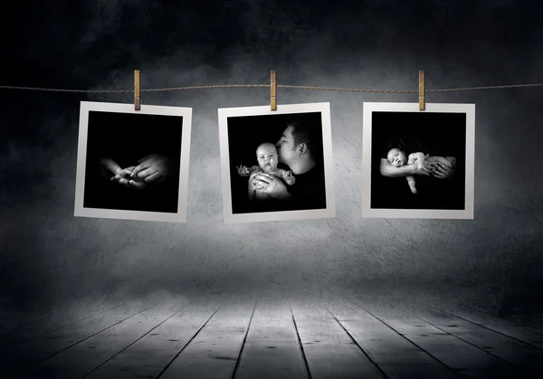 Beelden collectie lijn van pasgeboren babys foto 's — Stockfoto