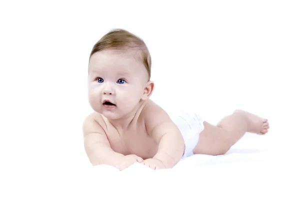 Ευτυχία μωρό για το λευκό φόντο — Φωτογραφία Αρχείου
