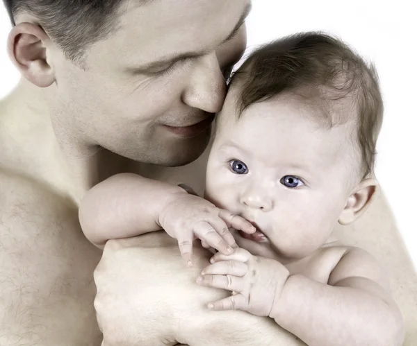 Bebek babalar ellerinde — Stok fotoğraf