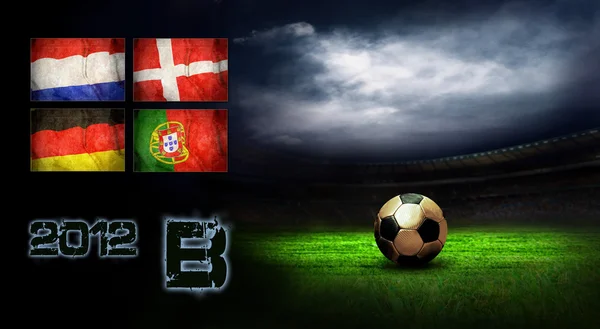 Grupp av uefa EM på stadium fotboll fältet ba — Stockfoto