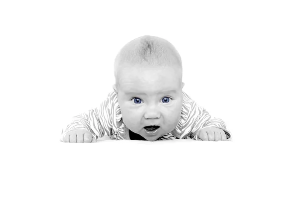 Изолятор новорожденного ребенка на белом фоне — стоковое фото