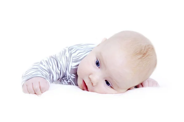 Isolador de bebê recém-nascido no fundo branco — Fotografia de Stock
