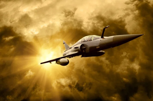 Piano aereo militare sulla velocità — Foto Stock