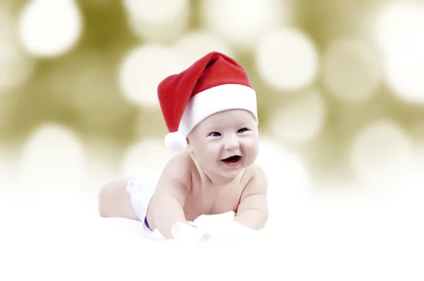 Vauva uudenvuoden hattu bokeh taustalla — kuvapankkivalokuva