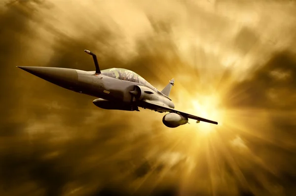 Военный авиаплан на скорость Стоковое Изображение
