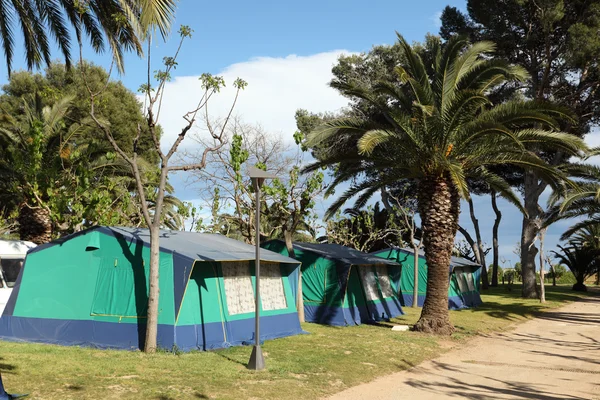 Tarihinde İspanya'da kamp çadırları — Stok fotoğraf