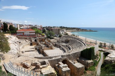 Roman amphitheater ruin in Tarragona, Spain clipart