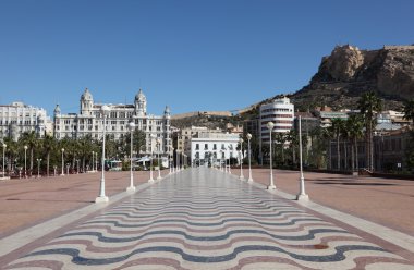 Promenade in Alicante, Catalonia Spain clipart