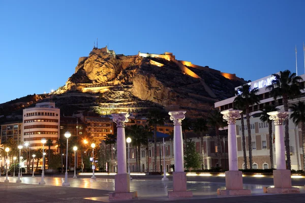 Alicante di notte, Catalogna Spagna — Foto Stock