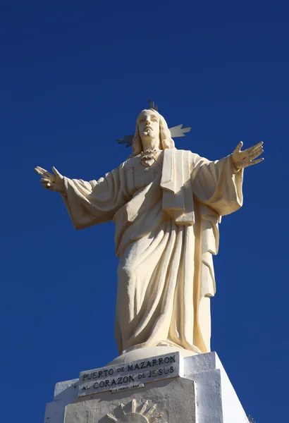 Jezus christus statua w puerto de mazarron, Hiszpania — Zdjęcie stockowe