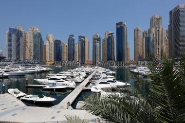 Yachts at Dubai Marina clipart