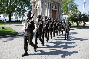 Change of the Guard at Dolmabahce Palace in Istanbul clipart