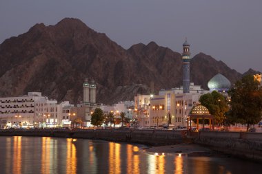 Muttrah Corniche at dusk, Muscat, Sultanate of Oman clipart