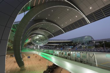 Futuristic architecture at the Dubai Airport clipart