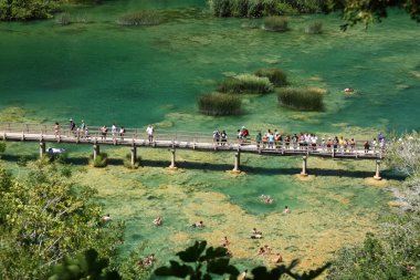 on the bridge in Krka National Park, Croatia clipart