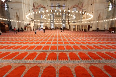 Interior of the Suleymaniye mosque in Istanbul clipart