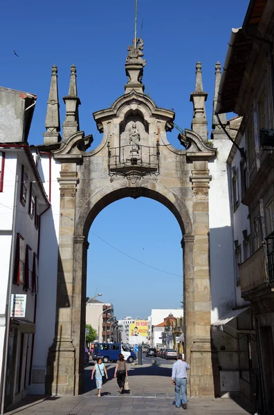 Kapu, a régi város Braga, Portugália — Stock Fotó
