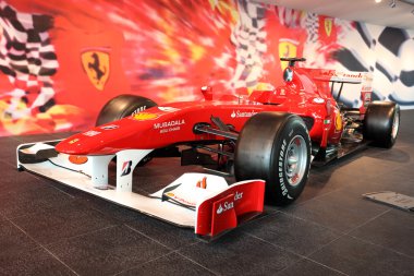 Formula One Racing Car in Ferrari World Theme Park in Abu Dhabi clipart