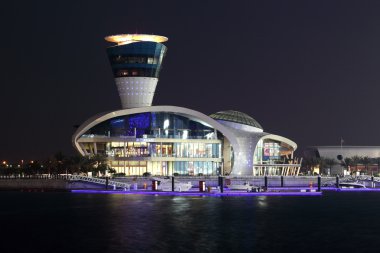 Yas Marina illuminated at night, Abu Dhabi clipart