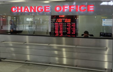 Exchange office at the airport, Istanbul clipart