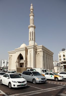 White mosque in the city of Al Ain, Abu Dhabi clipart