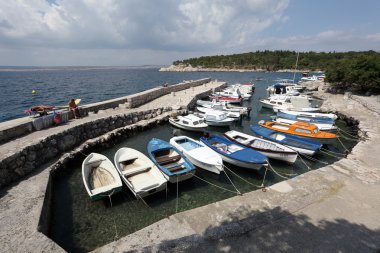 Marina at the Adriatic coast in Crikvenica, Croatia. clipart