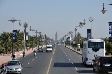 Street scene in Marrakesh, Morocco clipart