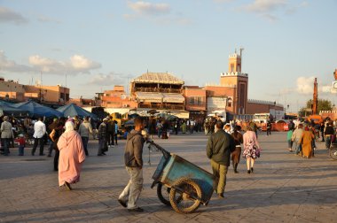 Djemaa el Fna square in Marrakech, Morocco. clipart