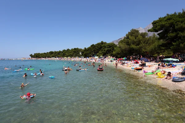 Jadranskou pláž v promajna, Chorvatsko. — Stock fotografie