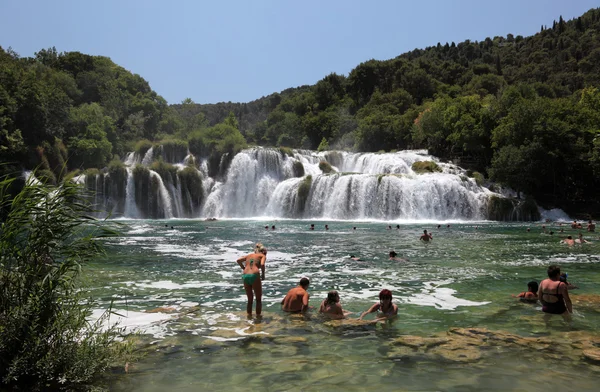 Waterfall in Krka National Park in Croatia. — Stock Photo, Image