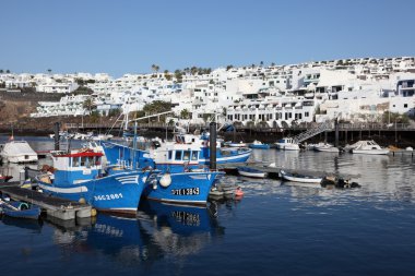 Fishing boats in Puerto del Carmen, Lanzarote clipart