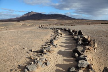 Hiking trail on Canary Island Lanzarote, Spain clipart