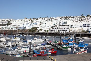 Fishing boats in Puerto del Carmen, Lanzarote clipart